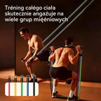 💪13-częściowy zestaw taśm oporowych z rączkami do treningów domowych