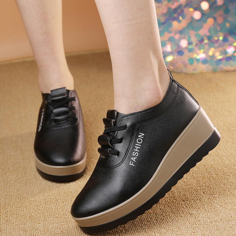 🔥【Tallas 35-42】Zapatos de plataforma de piel para mujer, nuevo estilo otoño/invierno