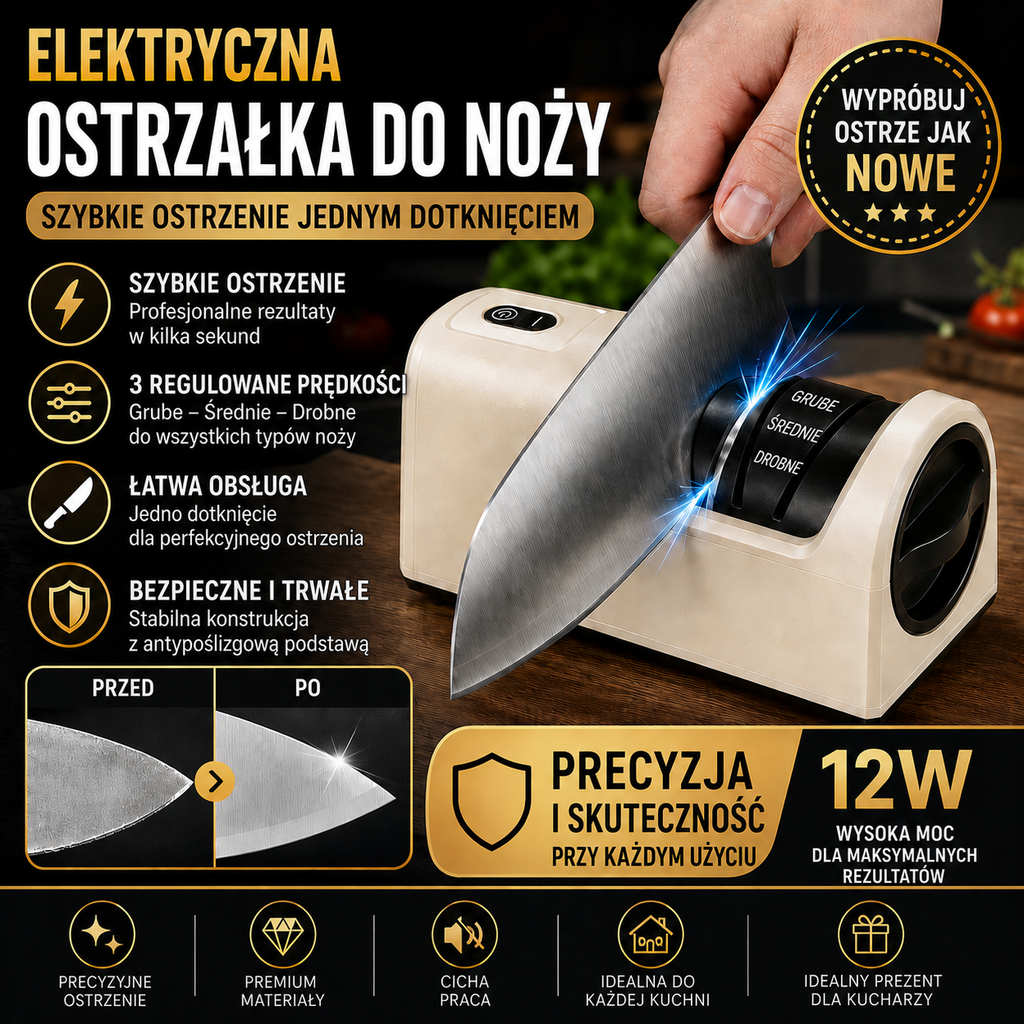⏳ Ograniczona czasowo zniżka 50%! 🔪 Wielofunkcyjna bezprzewodowa elektryczna ostrzałka do noży, akumulatorowa ✨