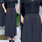😍【Oferta ograniczona czasowo】【M-5XL】Modna, drapowana spódnica damska z szerokimi nogawkami i wysokim stanem