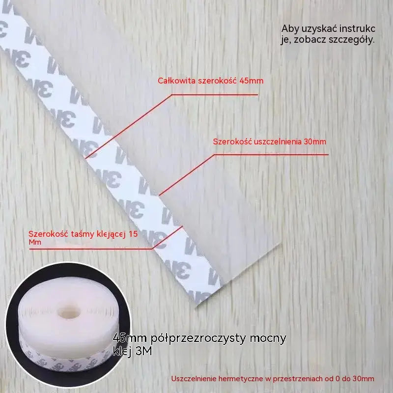 45 mm × 5 m 🚪 Uszczelka dolna drzwi z PVC – pyłoszczelna i chroniąca przed przeciągami
