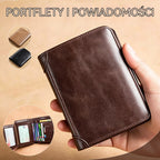 50% OFF! 🐂✨ Nowy męski portfel ze skóry naturalnej z systemem antykradzieżowym