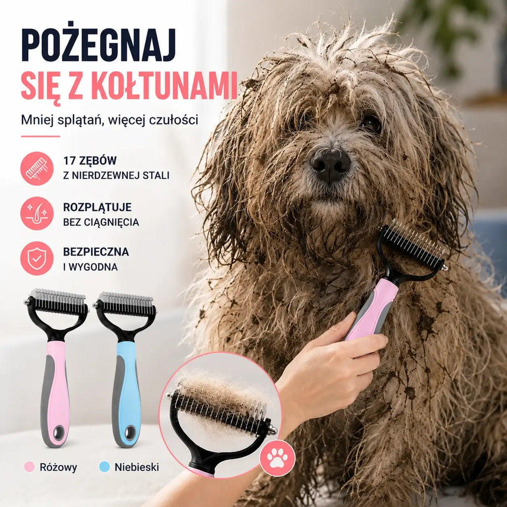 【Kup 1 dostań 1 za darmo】Dwustronna szczotka do pielęgnacji i usuwania sierści zwierząt domowych