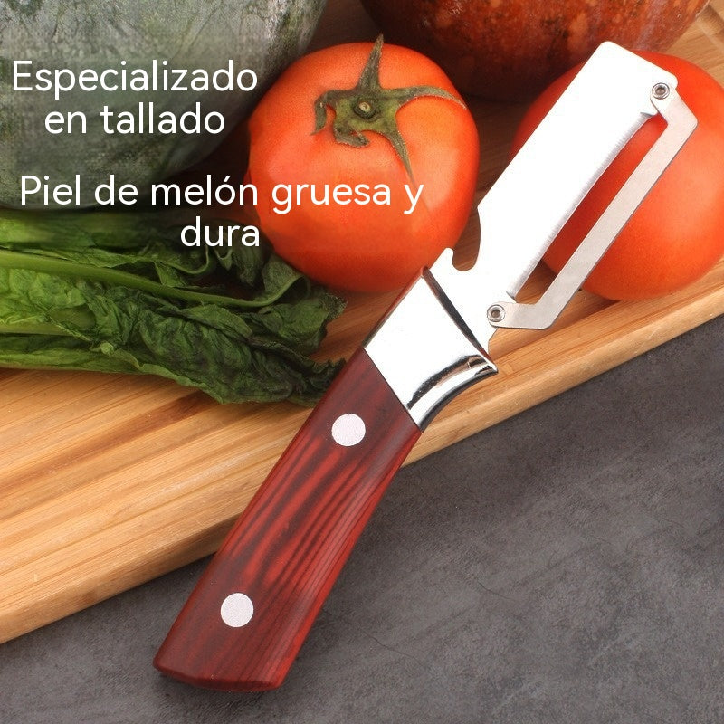✅【Kup 1, otrzymaj 1 za darmo】🔪 Wielofunkcyjna obieraczka kuchenna 3w1: obiera, kroi i otwiera korki butelek!