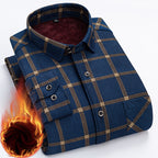 👔【L-5XL】La nueva camisa térmica de terciopelo de doble cara para hombre de otoño e invierno está de moda y es versátil.