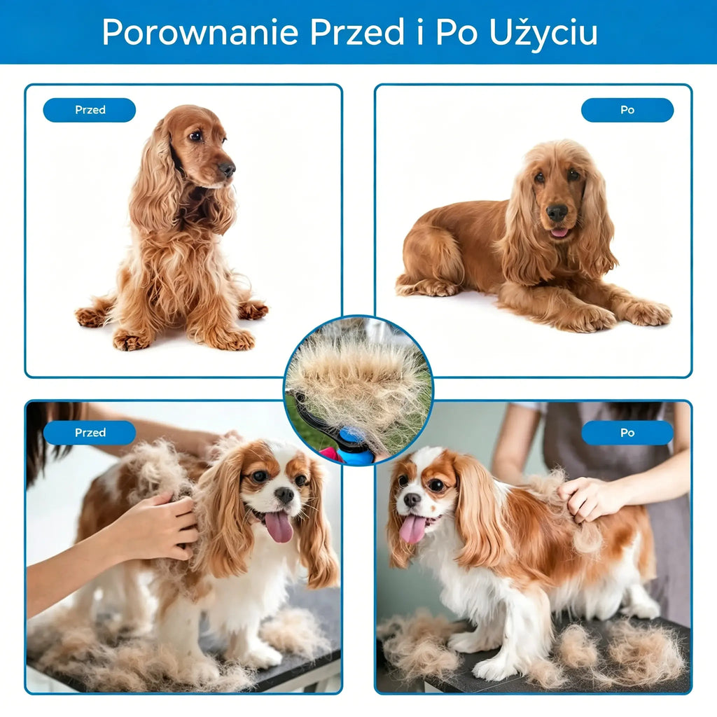🐾🐱【Kup 1, a 1 dostaniesz gratis!】 Szczotka do usuwania sierści zwierząt domowych: ✨dwustronna, zaokrąglona główka szczotki szybko rozczesuje i usuwa luźną sierść, nie uszkadzając przy tym skóry Twojego pupila💖