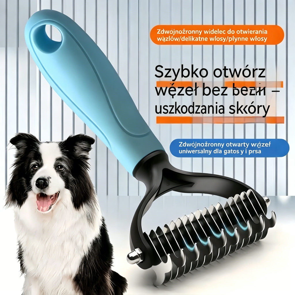 🐾🐱【Kup 1, a 1 dostaniesz gratis!】 Szczotka do usuwania sierści zwierząt domowych: ✨dwustronna, zaokrąglona główka szczotki szybko rozczesuje i usuwa luźną sierść, nie uszkadzając przy tym skóry Twojego pupila💖