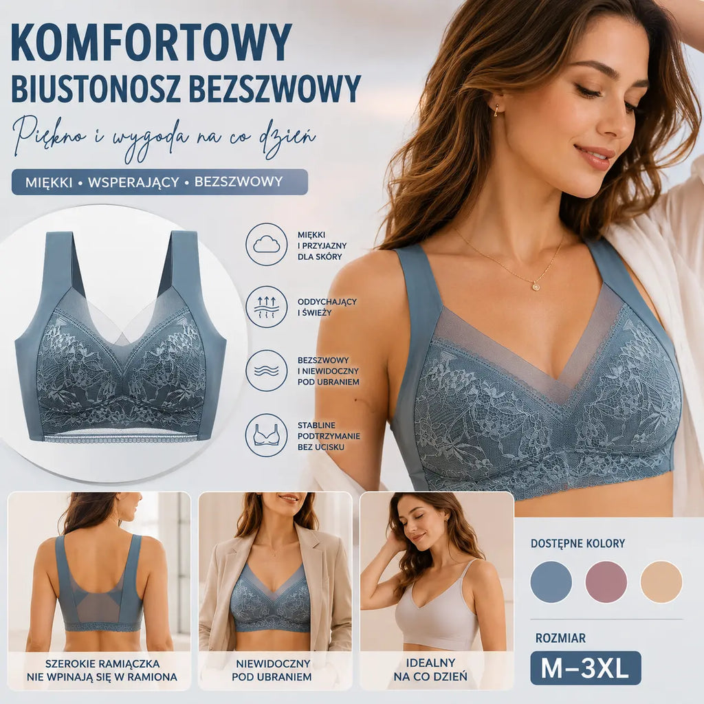 Kup dwa, a dwa dostaniesz gratis.🔥4 sztuki 109zł【40-110 KG】Damski wygodny, bezszwowy koronkowy biustonosz