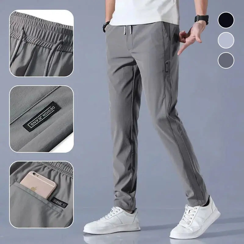 💖👖Oferta w połowie ceny🎈【M-5XL】2026 Męskie spodnie z lodowego jedwabiu – luźny i elastyczny krój