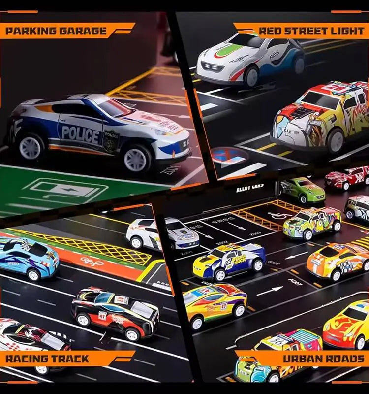 🎁🏎48 wyjmowanych mini samochodzików z wbudowanym garażem