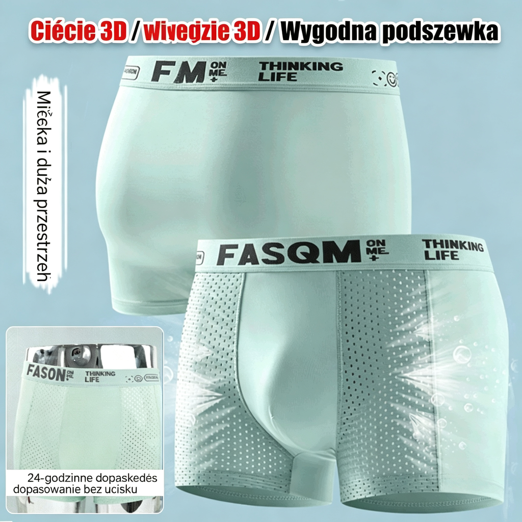 ⏰🔥 Tylko teraz! Kup 3 + 3 GRATIS! 🩳 6 męskich bokserek chłodzących 🧊 Oddychające, lekkie i bez ucisku