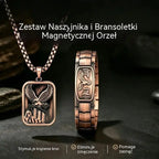🔥【Bransoletka + Naszyjnik】Męska bransoletka magnetyczna z motywem orła