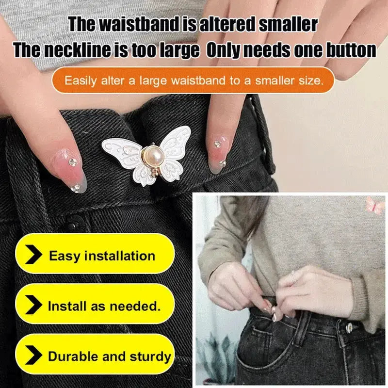 🌸🦋 KUP 5, OTRZYMAJ 5 GRATIS 🎁💜 Regulowana klamra do paska w kształcie motyla, odpinana konstrukcja: bez użycia narzędzi, idealna do jeansów, spódnic i sukienek ✨👗💃