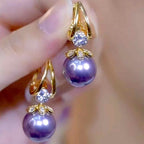Pendientes de plata con perlas de lujo francés de nuevo estilo