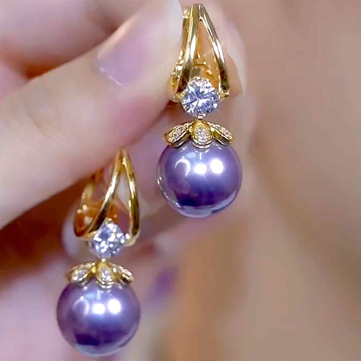 Pendientes de plata con perlas de lujo francés de nuevo estilo