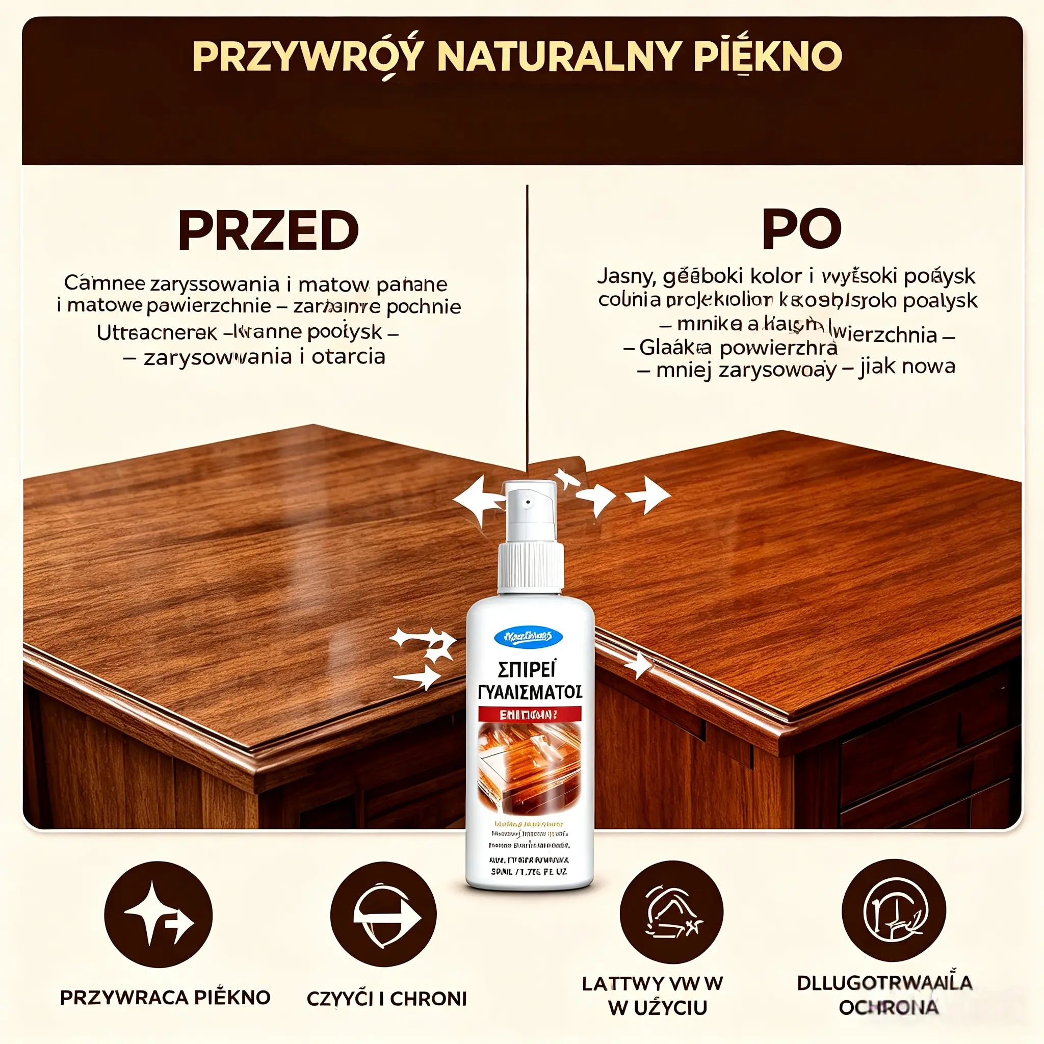 【Kup 1, odbierz 1 gratis】 🪑 ✨ preparat do polerowania mebli o wysokim połysku odświeża drewno i winyl w kilka sekund