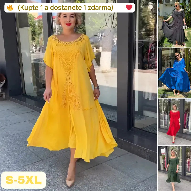 ❤️【S-5XL】Nowa sukienka, duży rozmiar, wygodna i luźna🔥Doskonała jakość👌Idealnie dopasowana do każdego typu sylwetki