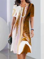 ✨ 【XS-8XL】Nowa sukienka damska, swobodna i stylowa, z okrągłym dekoltem i dopasowanym krojem.