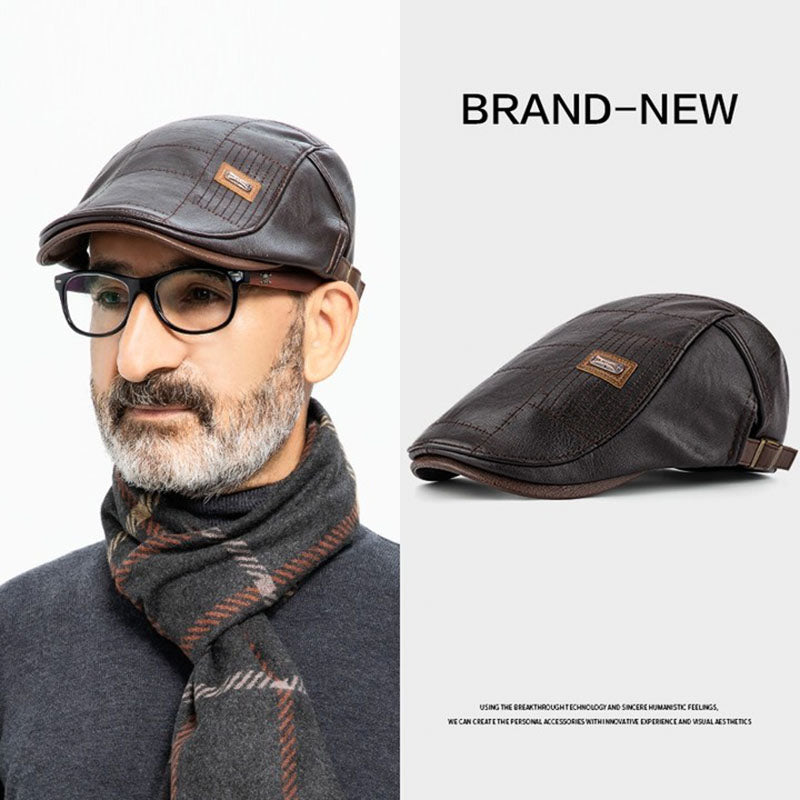 🧢Especiales de hoy 🔥 Boina de cuero vintage de primera calidad