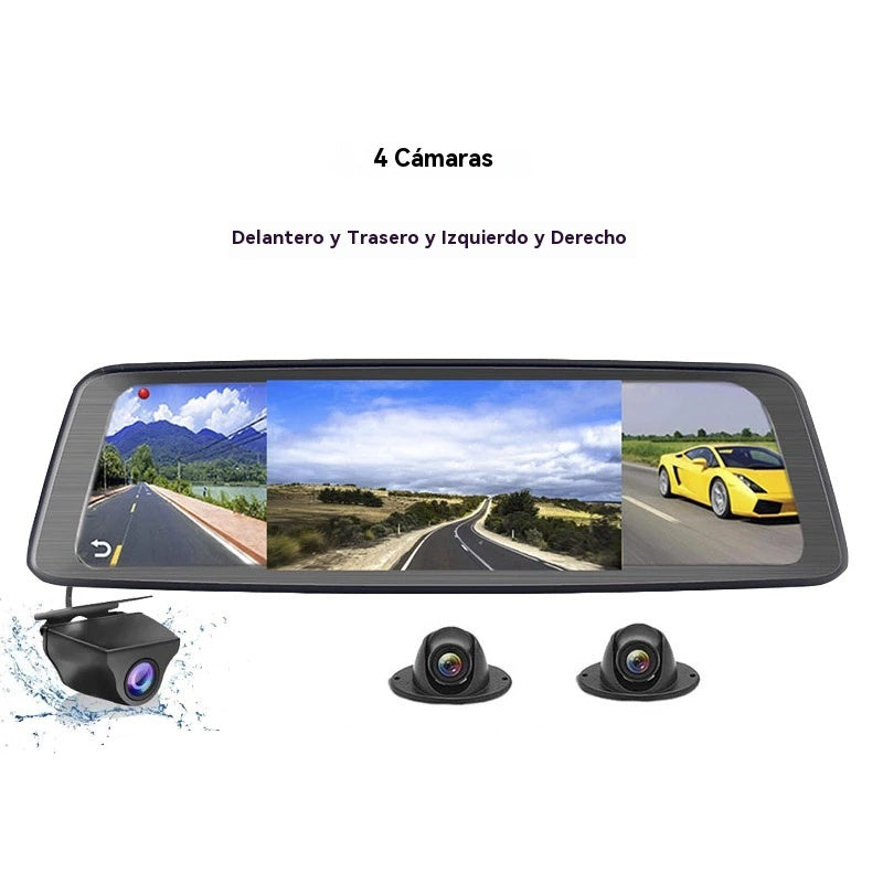Grabadora insignia para auto con pantalla completa💻 4K HD ultra claro📲 Conexión a aplicación de teléfono móvil, control de voz🎙 Grabación dual delantera y trasera