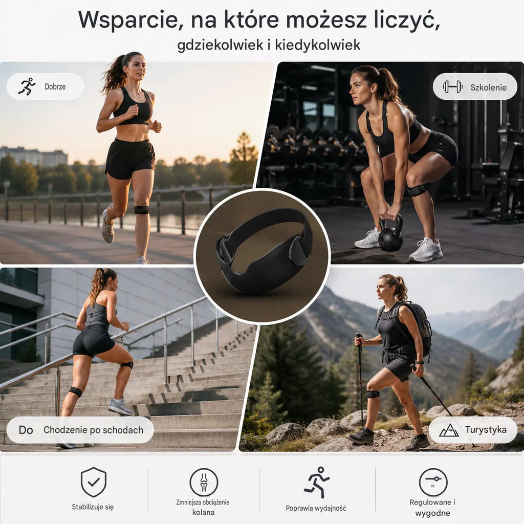 4 sztuka 99 zł🏃‍♀️ Sportowa orteza na kolano👉 Kolano potrzebuje czasu. Ta taśma Ci go zapewni.