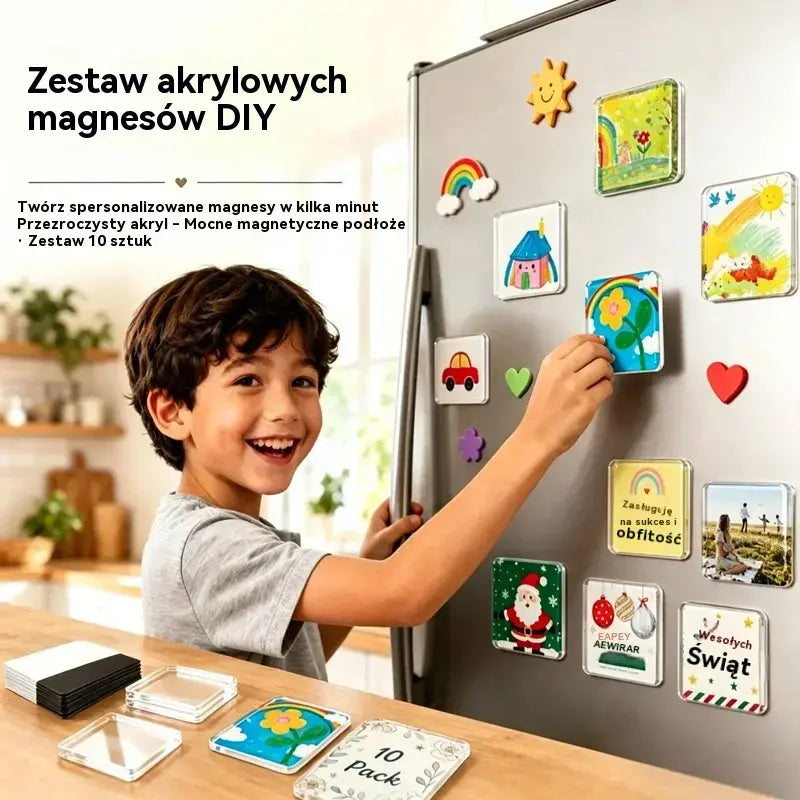 🧲✨ Zestaw DIY do tworzenia przezroczystych magnesów na lodówkę | Stwórz własne pamiątki