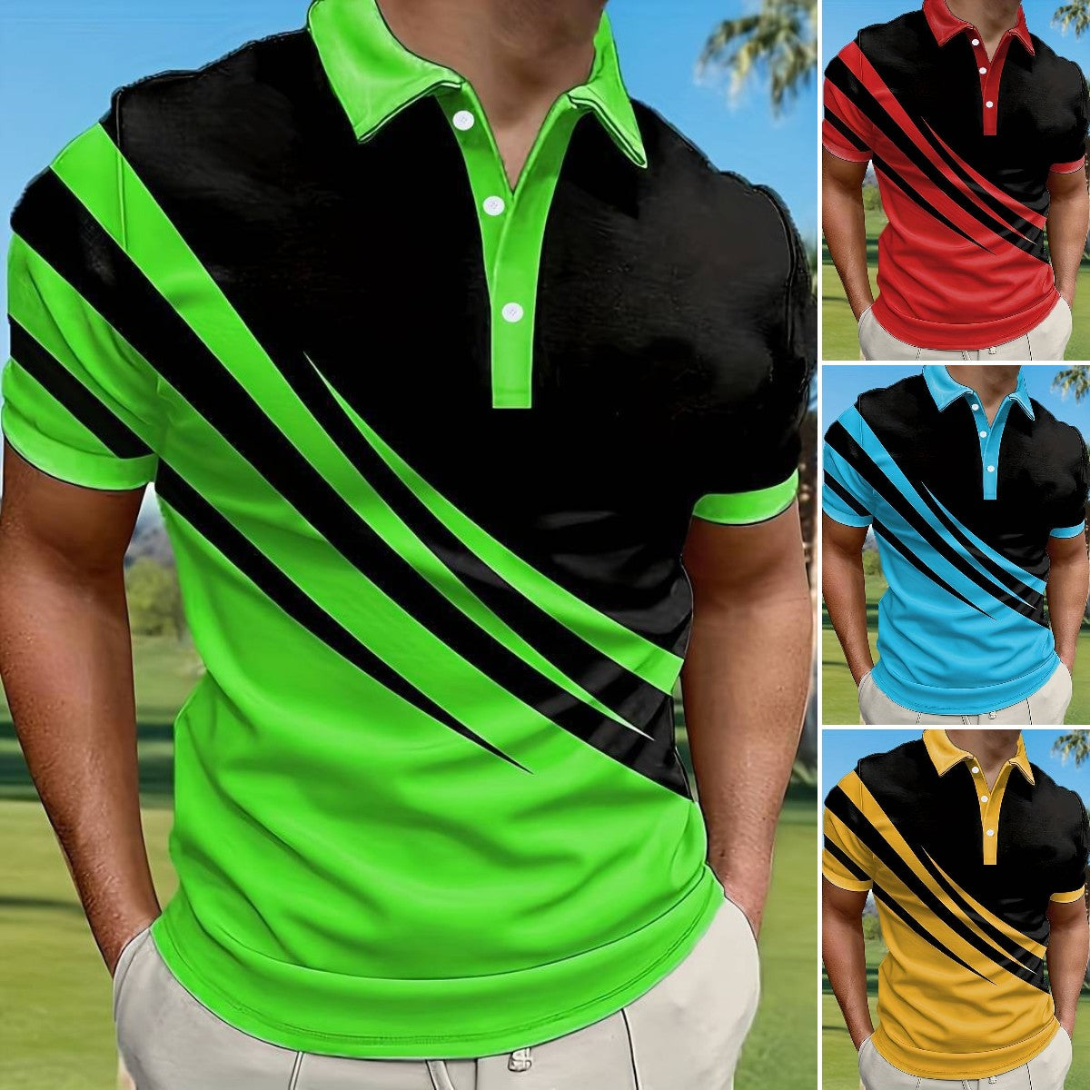 🔥【Kup 1, odbierz 1 gratis】🔥👔【S-6XL】Nowa męska koszulka polo w paski 2025
