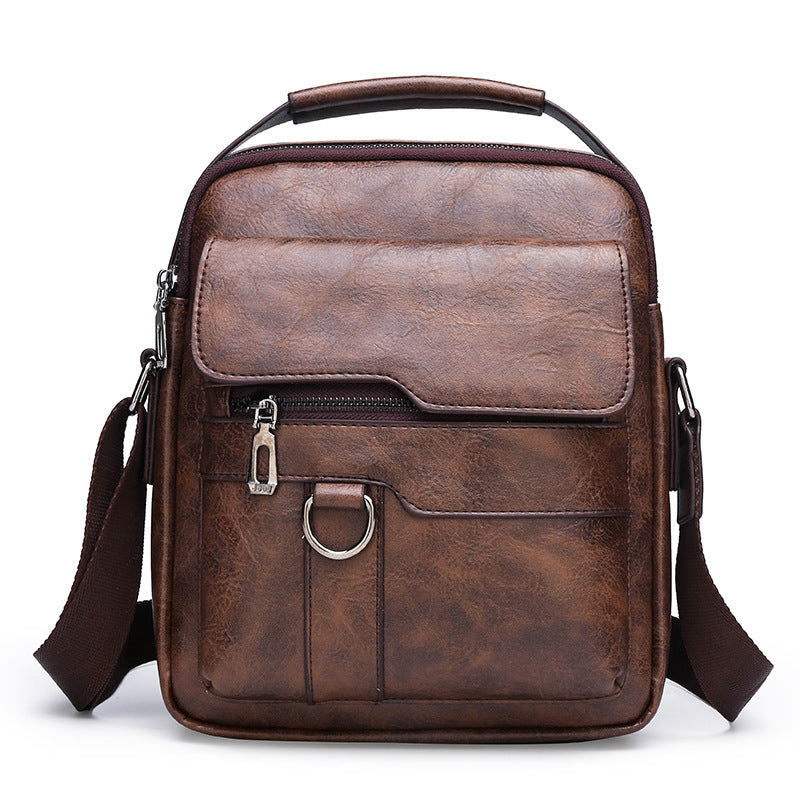 👜Bolso bandolera de cuero auténtico para hombre, de estilo moderno y alta calidad
