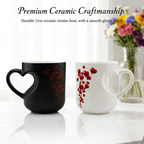 【Darmowa wysyłka, płatność przy odbiorze】Ceramiczny kubek na Walentynki z uchwytem w kształcie serca, który zmienia kolor💝✨
