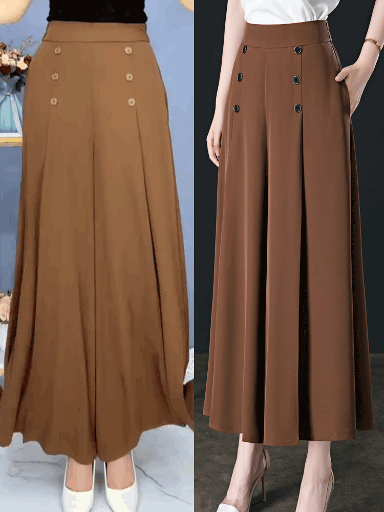 😍【Oferta ograniczona czasowo】【M-5XL】Modna, drapowana spódnica damska z szerokimi nogawkami i wysokim stanem