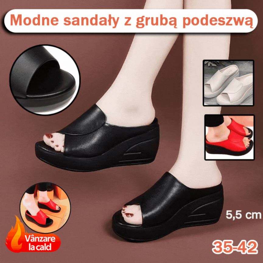 🔥【Kup 1, a 1 dostaniesz gratis】[obcas 5,5 cm] Klapki na koturnie z miękką podeszwą