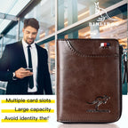 2026 Cartera antimagnética para hombre, de cuero suave y gran capacidad