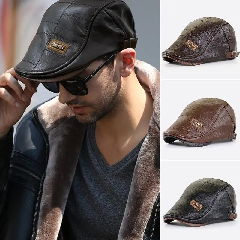 🧢Especiales de hoy 🔥 Boina de cuero vintage de primera calidad