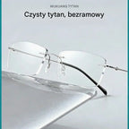 👓 Wysokiej jakości, niezwykle lekkie i przejrzyste profesjonalne okulary bezramkowe z ochroną przed niebieskim światłem. Wzornictwo unisex. ✨