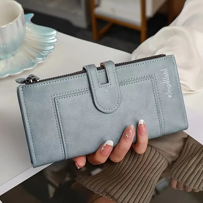 ✨50% OFF 👜 Damski portfel z prawdziwej skóry w stylu vintage, zapinany na podwójny zamek i z wieloma przegródkami na karty