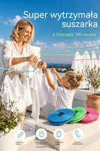 💥【Zestaw 3 sztuk】🔗 Antypoślizgowa, wiatroszczelna linka na pranie 👕 Zapobiega bałaganowi spowodowanemu wiatrem 🌬️