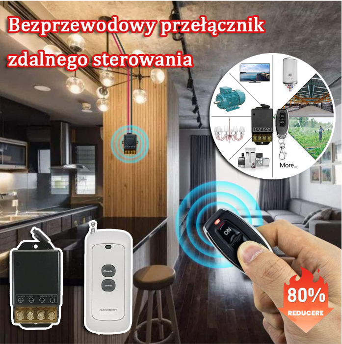 【Kup 1 dostań 1 za darmo】Bezprzewodowy przełącznik zdalnego sterowania 30A przekaźnik dużej mocy