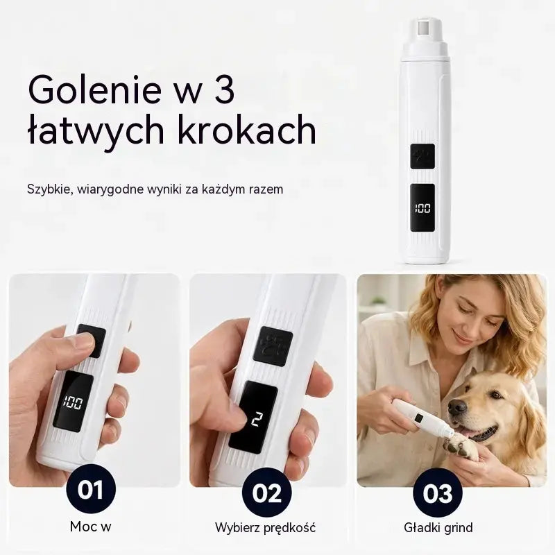 🔥【50% zniżki】🐱🐶 Elektryczna szlifierka do pazurów zwierząt z wyświetlaczem LED na baterii