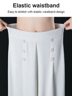 😍【Oferta ograniczona czasowo】【M-5XL】Modna, drapowana spódnica damska z szerokimi nogawkami i wysokim stanem