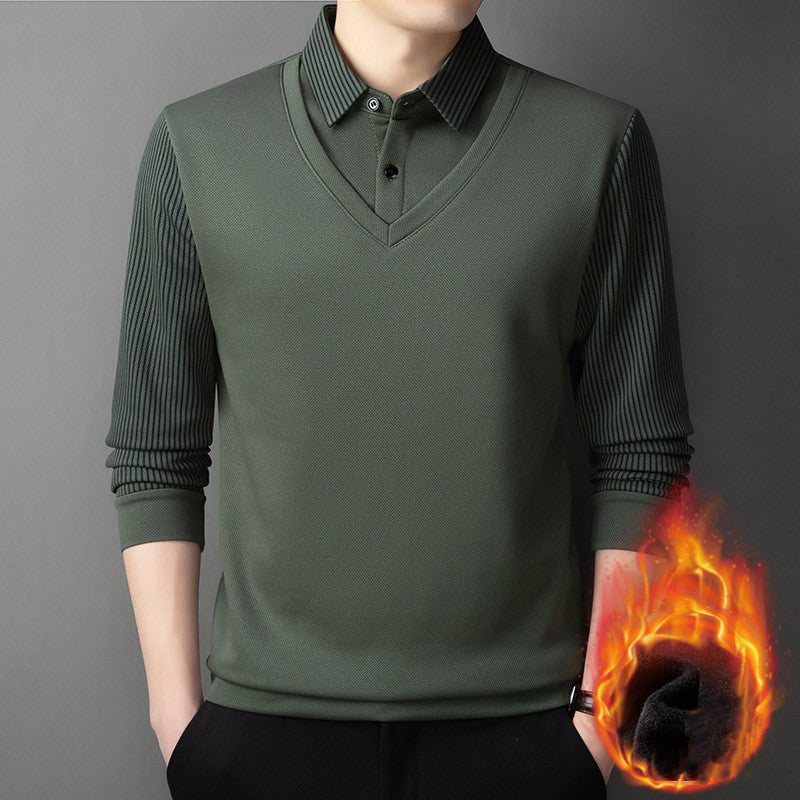 👔【M-4XL】Męska dwuczęściowa kurtka ze sztucznej skóry szenilowej z aksamitem i podszewką zapewniającą ciepło