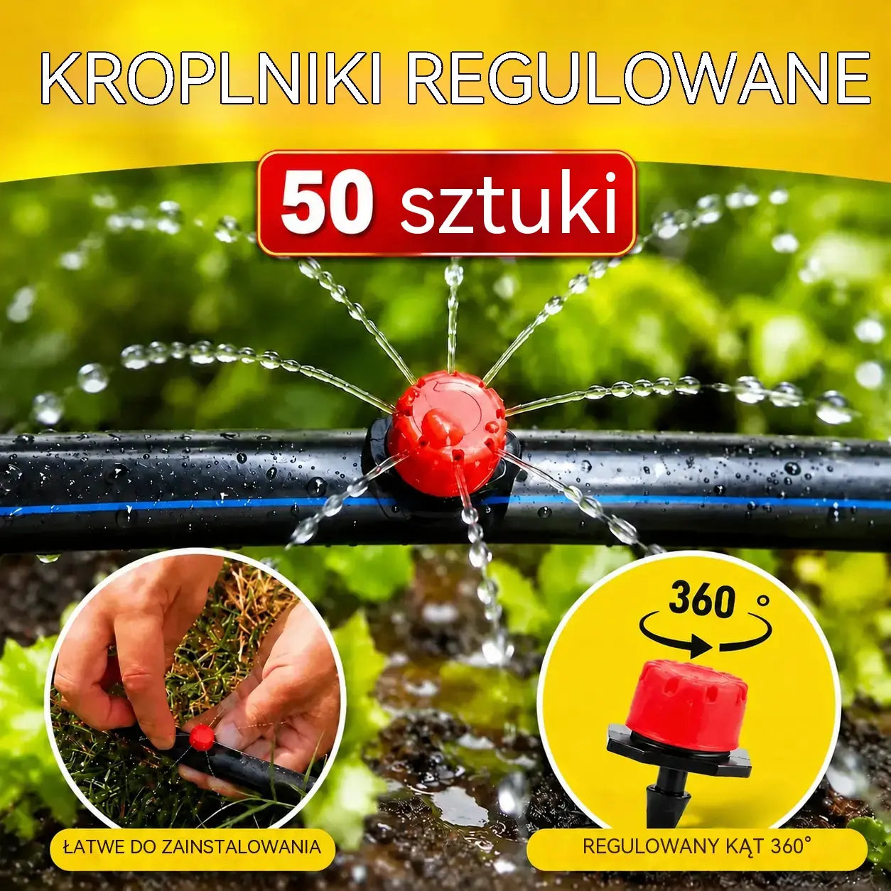 🌱💦【50 sztuk】8-otworowe głowice zraszaczy nawadniających z regulowanym przepływem