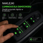 【8 szt.】🚗 Naklejki fluorescencyjne na przyciski samochodowe | Natychmiastowa lokalizacja elementów sterujących, nawet w nocy