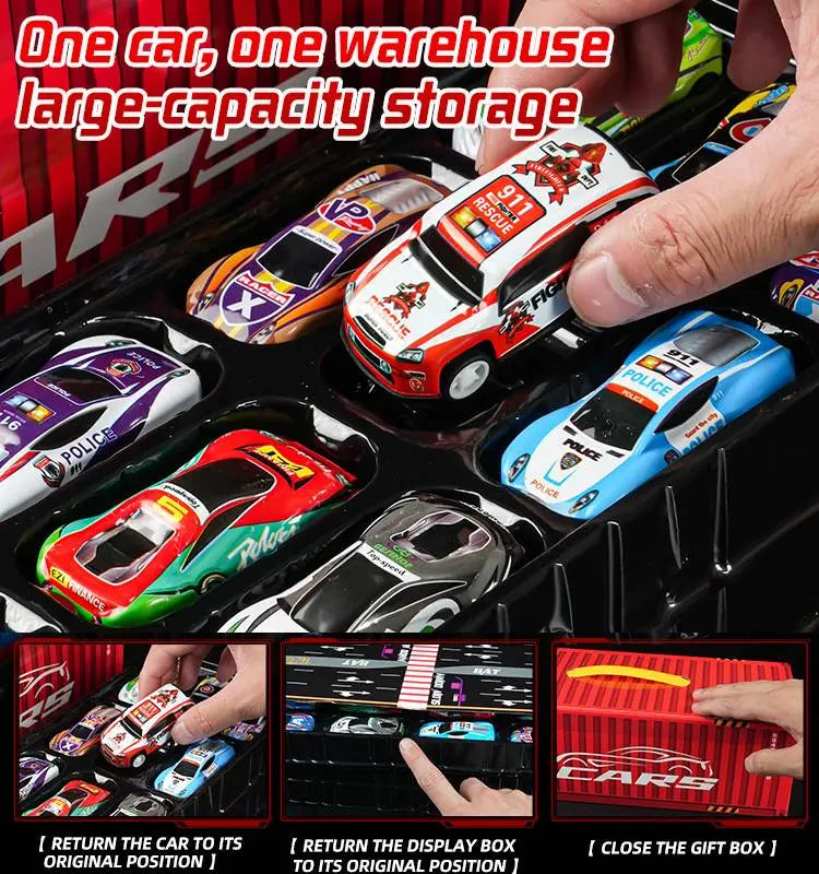🎁🏎48 wyjmowanych mini samochodzików z wbudowanym garażem