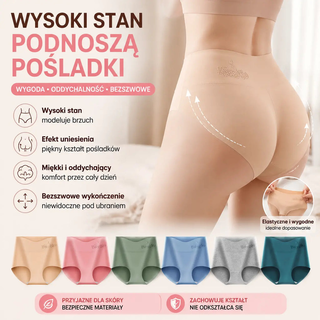 💖【🔥6 sztuka 109 zł.】Majtki z wysokim stanem i podniesieniem bioder, wykonane z najwyższej jakości bawełny ✨️ (45-105 kg)