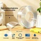 💧【2 sztuki】 Dwustronna taśma nano o wysokiej przyczepności, przezroczysta taśma akrylowa, wodoodporna i pyłoszczelna