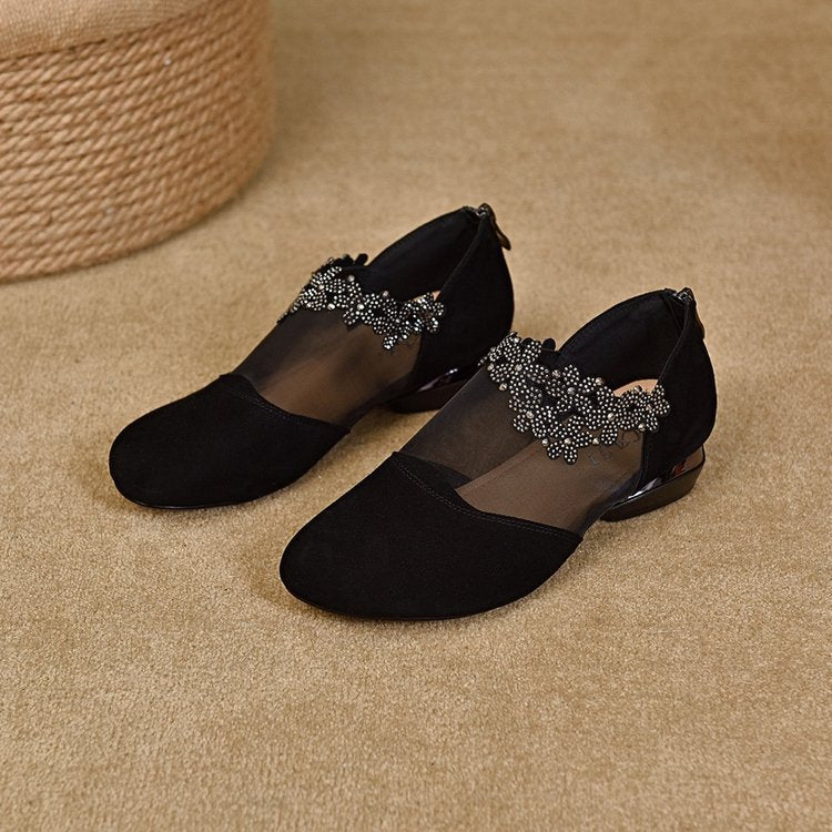 ✨50% Zniżki 【Rozmiary 35-41】🏆 Nowość Damskie Buty na Obcasie z Ażurową Siatką i Miękką Podeszwą