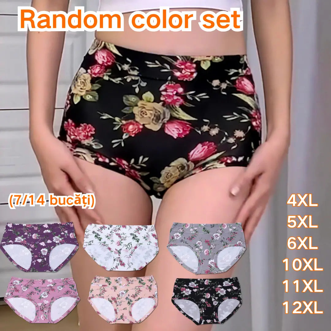 【7 sztuk】💕 【50-140KG】Nowe, wygodne, antybakteryjne majtki bawełniane z nadrukiem