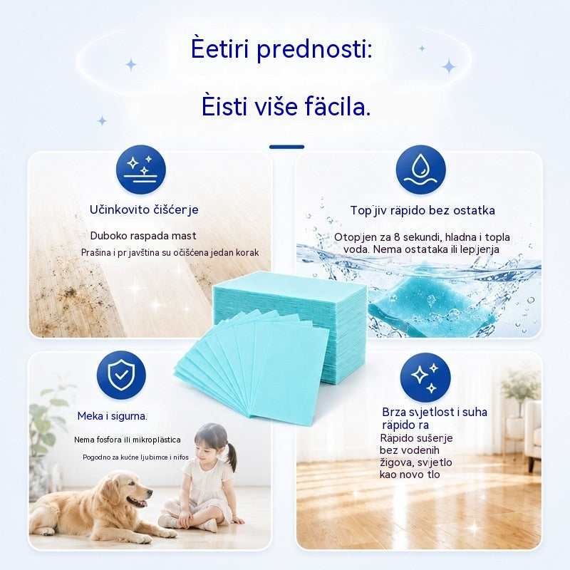 💦🏡【3 opakowania, łącznie 90 tabletek】Wodne rozpuszczalne chusteczki do czyszczenia podłóg