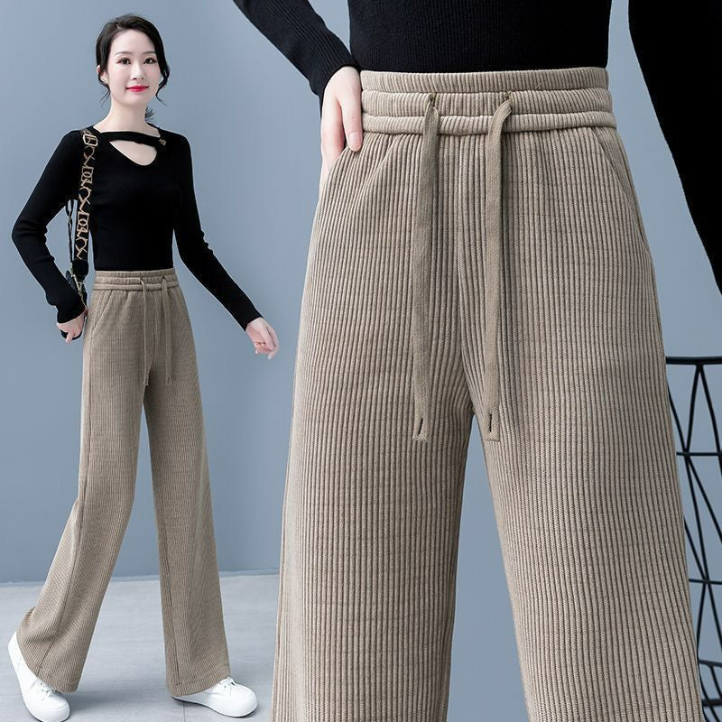 ✨⛄【M-3XL】🔥Nowe, welurowe spodnie o luźnym kroju i szerokich nogawkach – niezwykle wygodne.