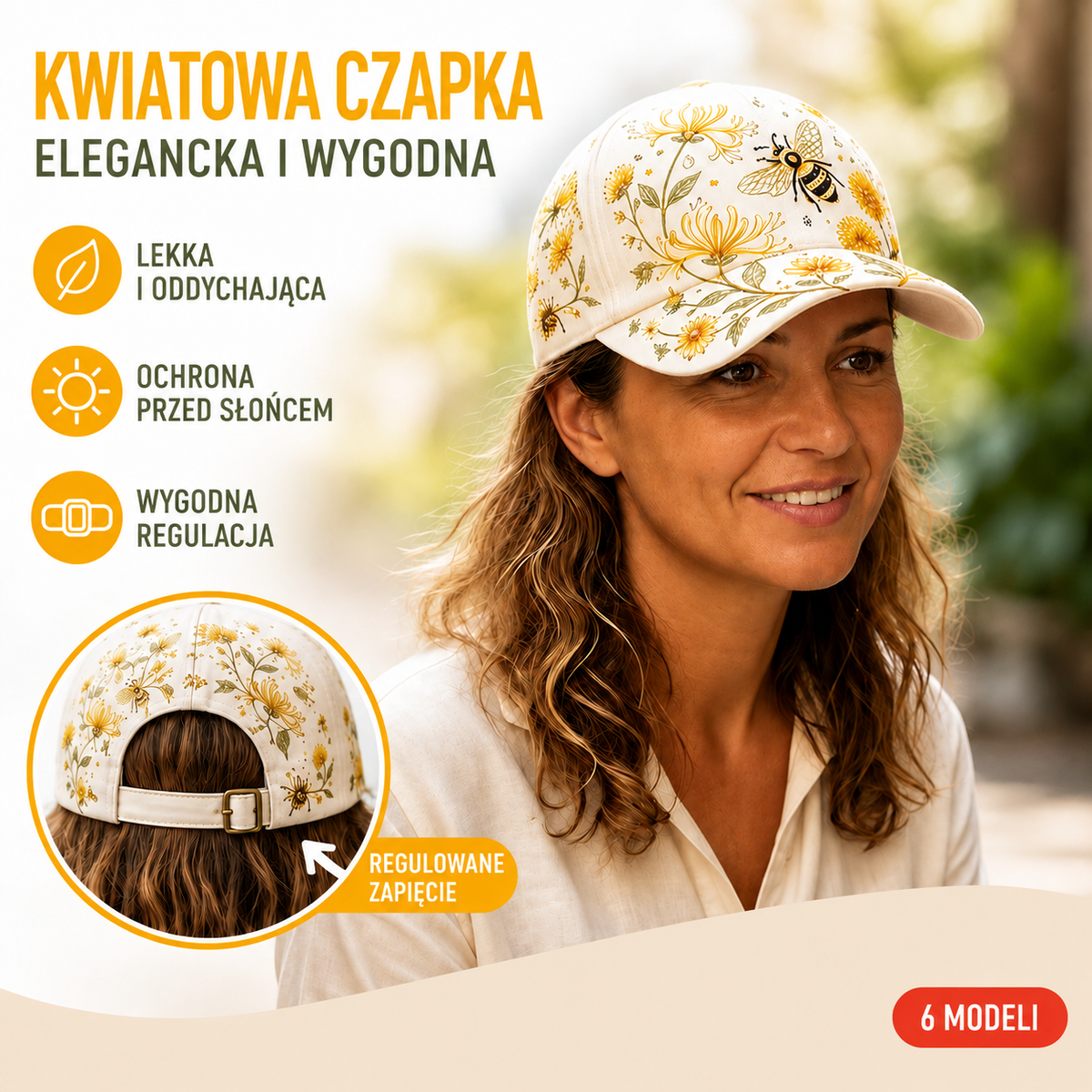 🧢Modna czapka klasy premium z haftem 3D, ochroną przeciwsłoneczną i daszkiem
